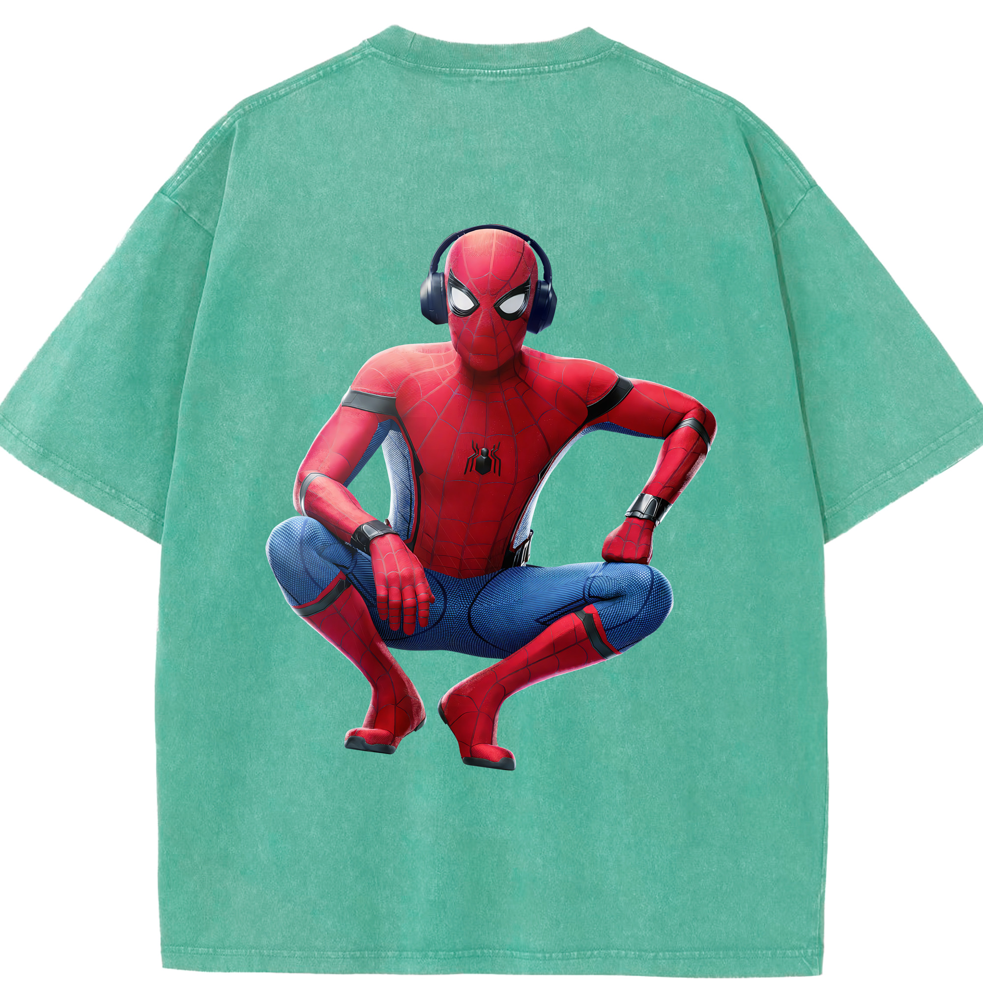 （画像用） Spider Man スパイダーマン 綿100% ヴィンテージ風 半袖Tシャツ（背面プリント）